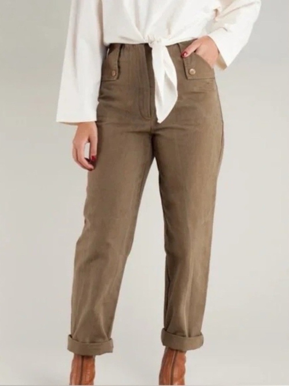 Ilana Kohn Huxie Pant - Umber - Straight-Leg Utility Pants Sz 10